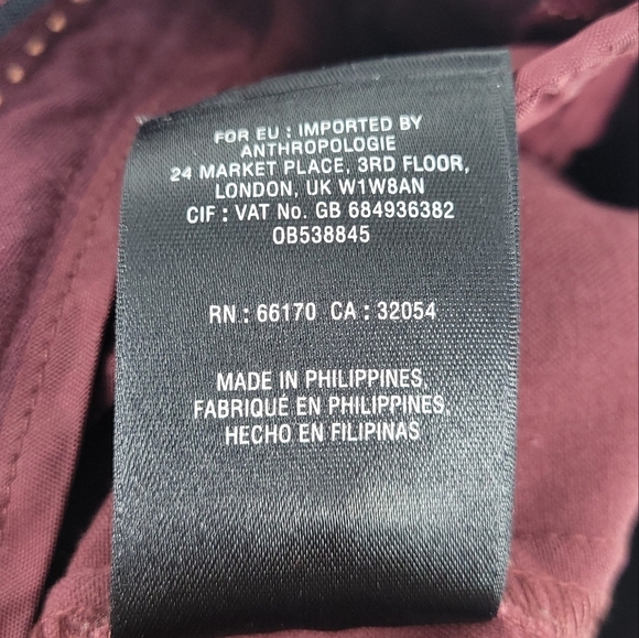 Anthropologie The Essential Slim Trousers Red Ankle Crop Pant Size 2 - Picture 9 of 11